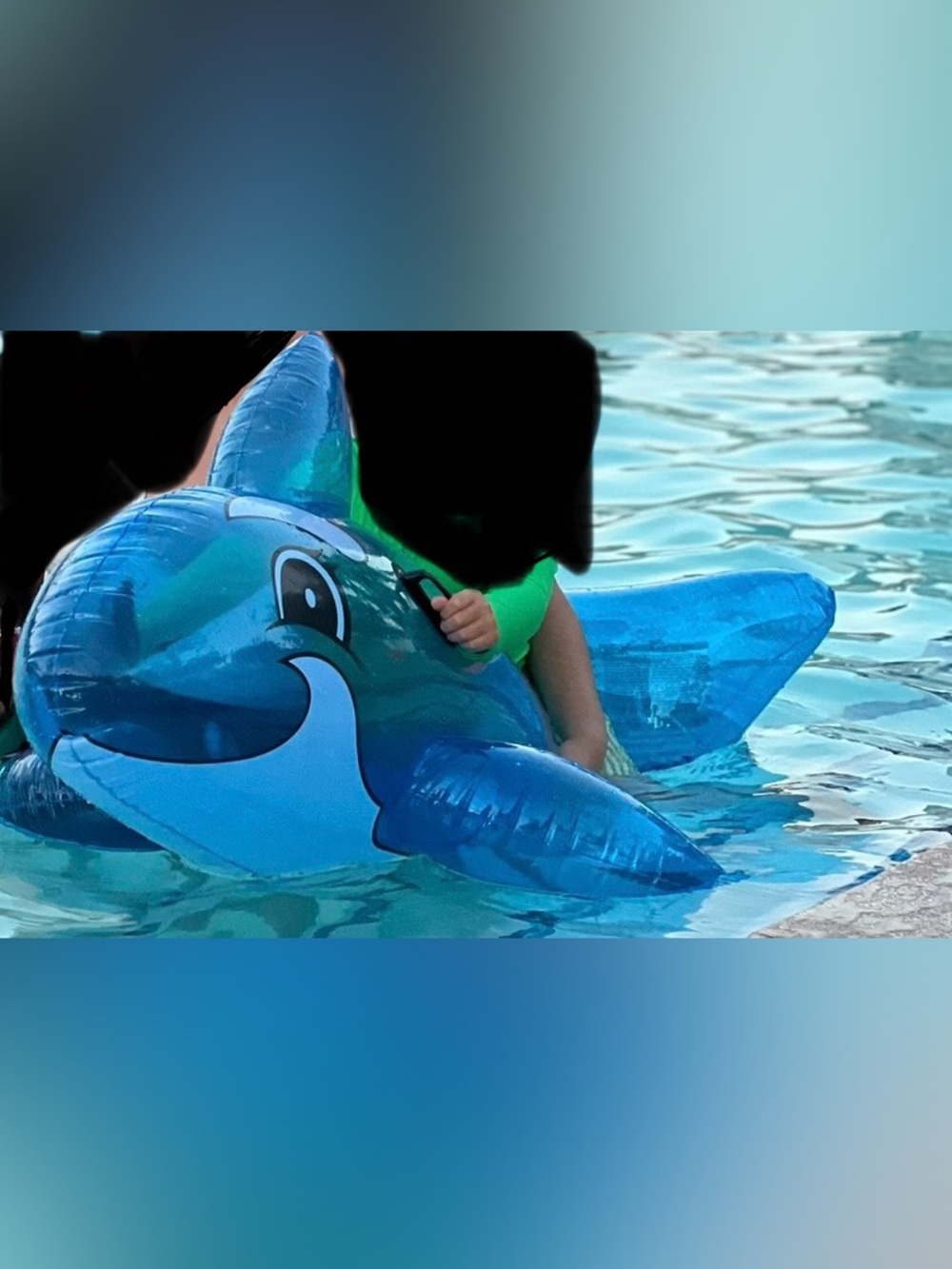 Intex inflatable dolphin ride along ride on pool floatie toy